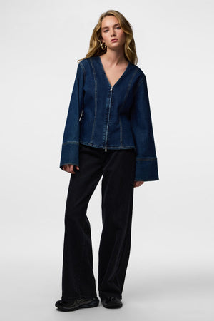 Flora Denim Shirt - Dark Blue Denim