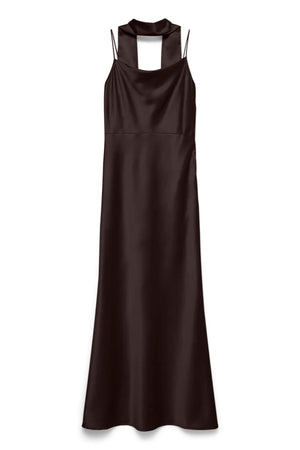 Cenia Singlet Scarf Ankle Dress - Chocolate Torte