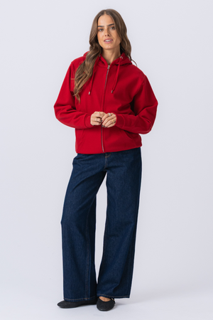 Basic zip hoodie - Red