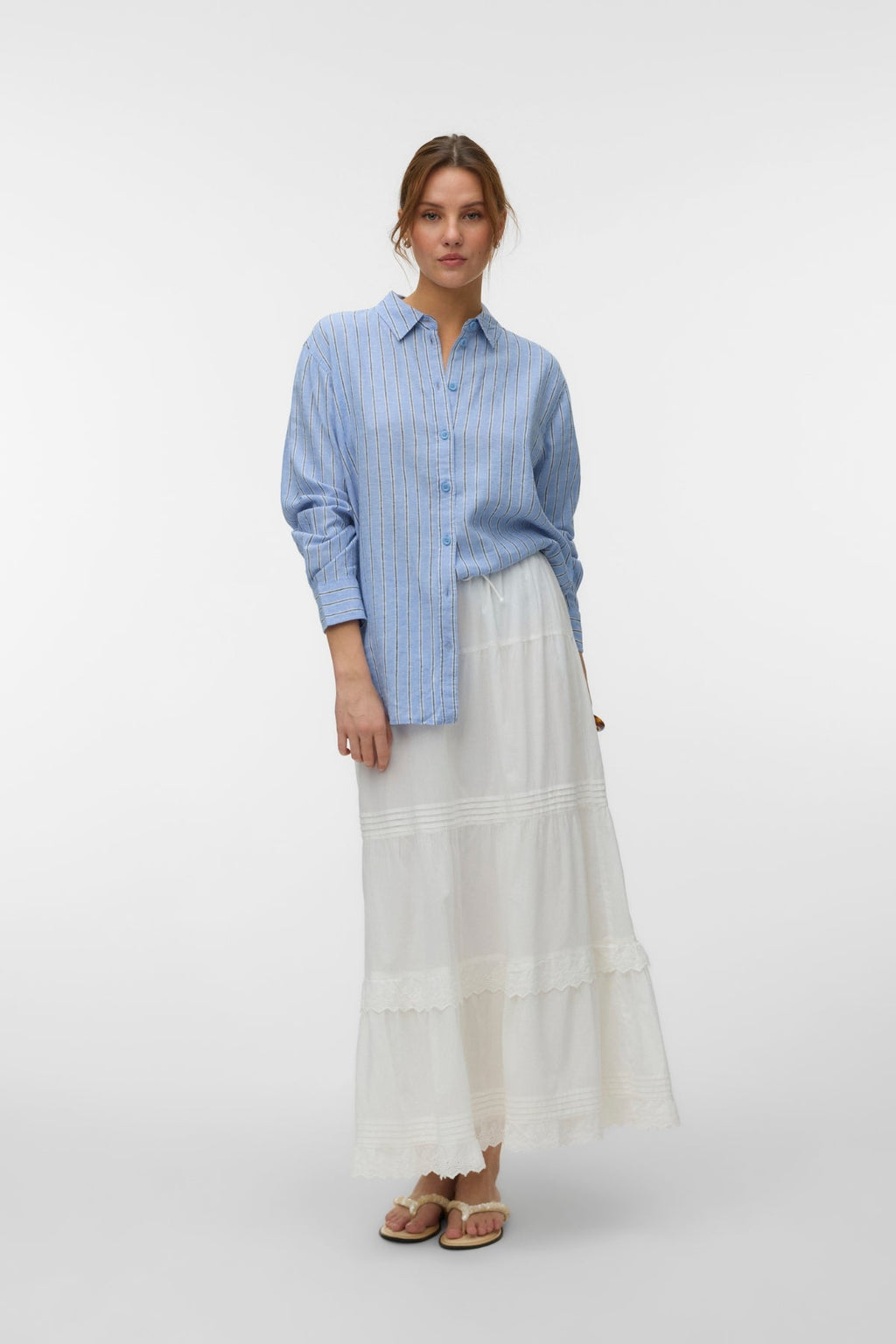 Linn Shirt - Cornflower Blue-Navy Blazer