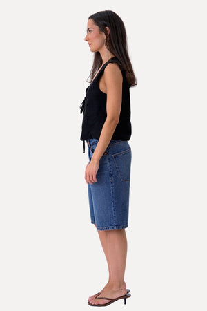 Linen Vest - Black
