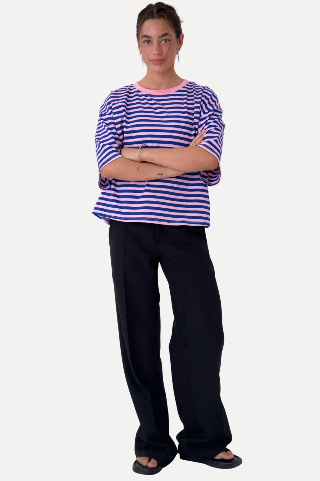Zoe T-shirt - Blue/Light Pink