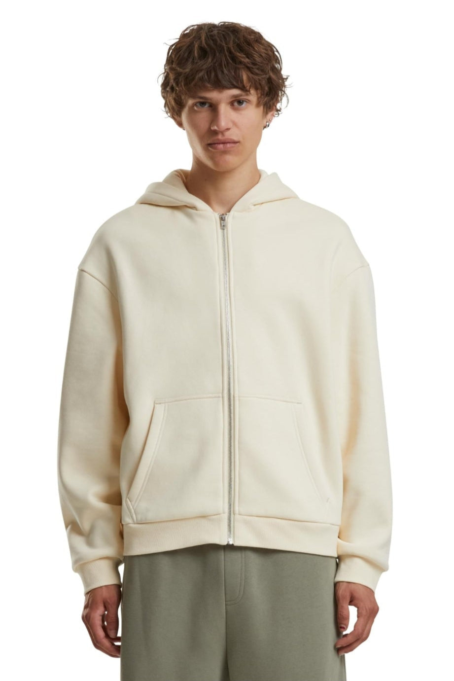 Everyday Zip Hoodie - White Sand