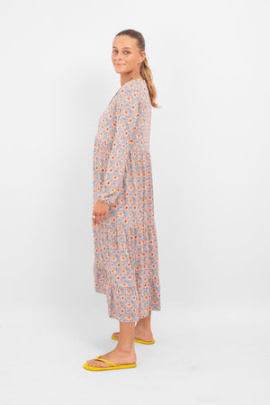 Julia Flowed Dress - modrá