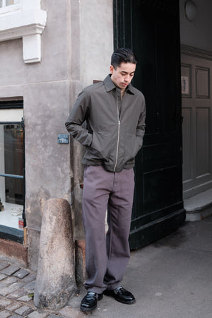 Jacket Zip Gearr - Glas Dorcha