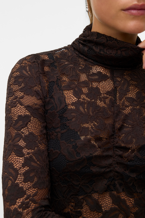 Neline High Neck Top - Chocolate Torte