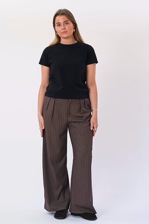 Paloma Pinstripe Pants - Tobacco