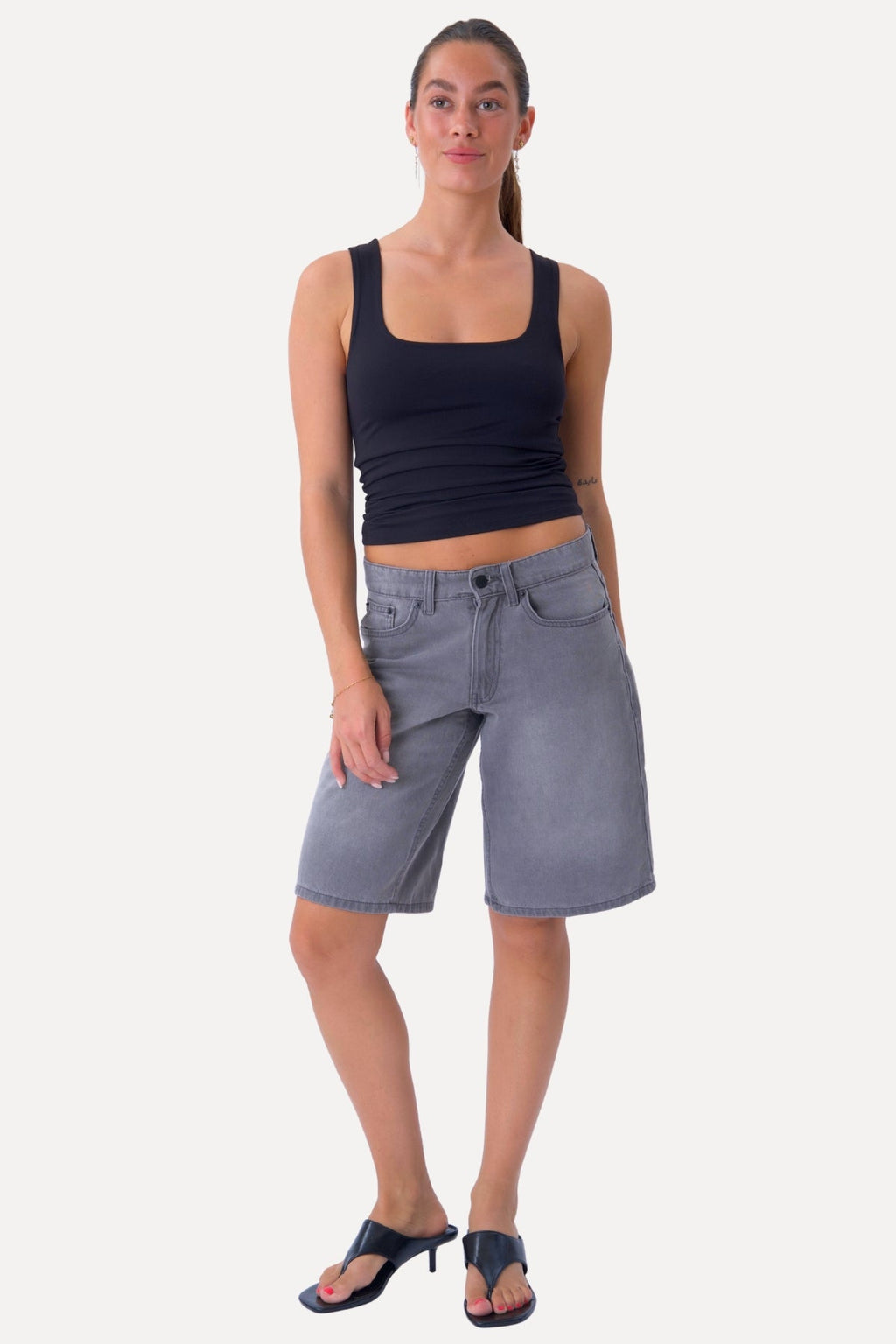 Denim Shorts - Grey