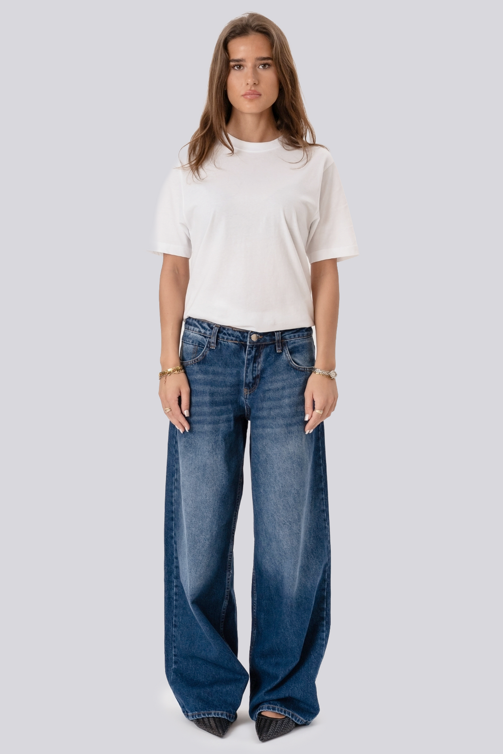 Serena Baggy Jeans - Medium Blue