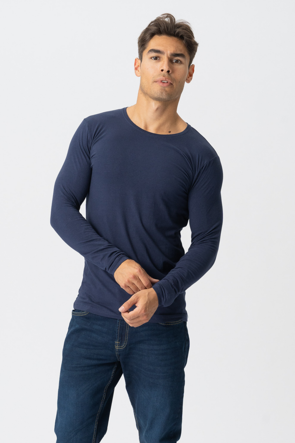 Sleeved fada Muscle T -léine - Navy