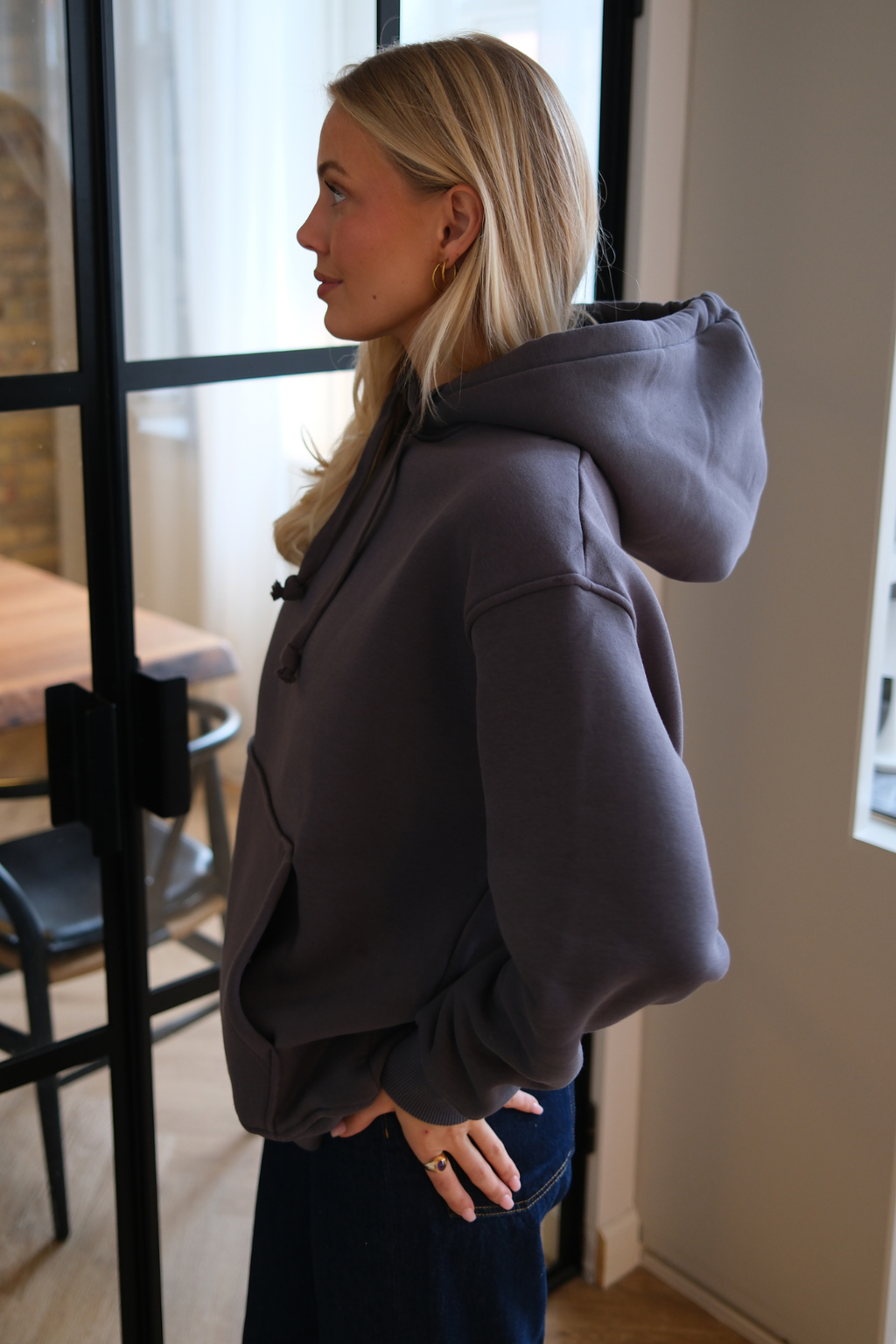 Stella Oversized Mikina - tmavošedá