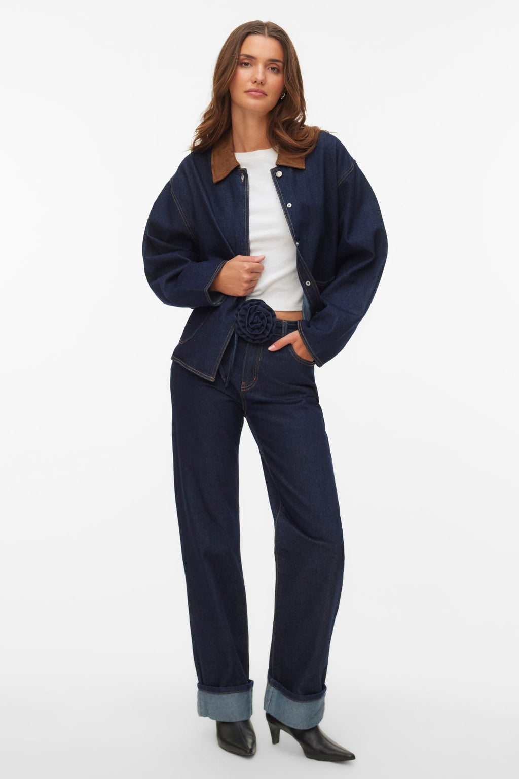 Allison Straight Rosebelt  - Dark Blue Denim