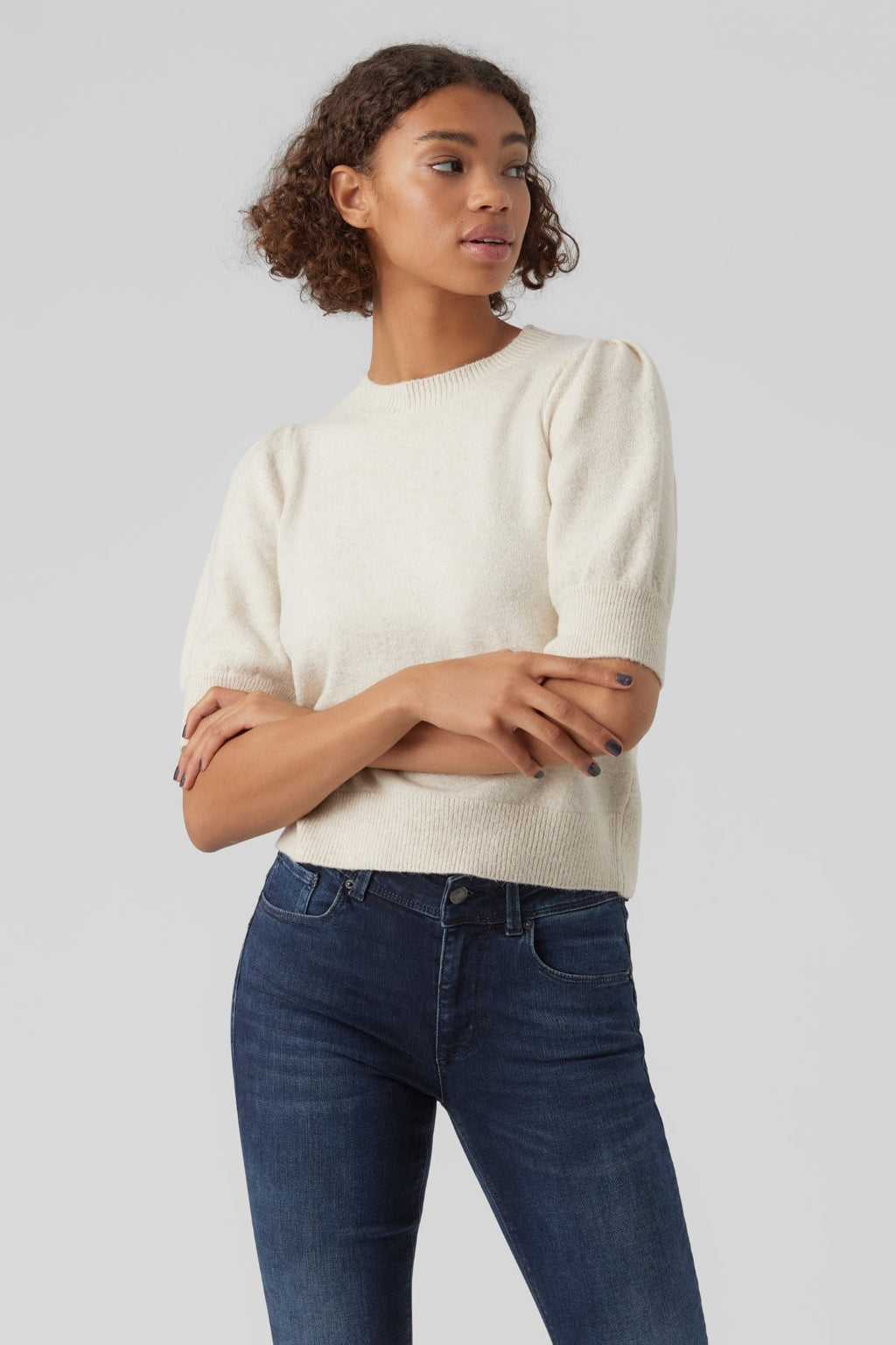 Doffy O-Neck Pullover - Birch Melange