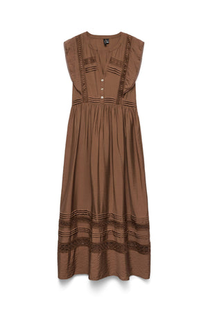 Jules Tape Ankle Dress - Cocoa Brown
