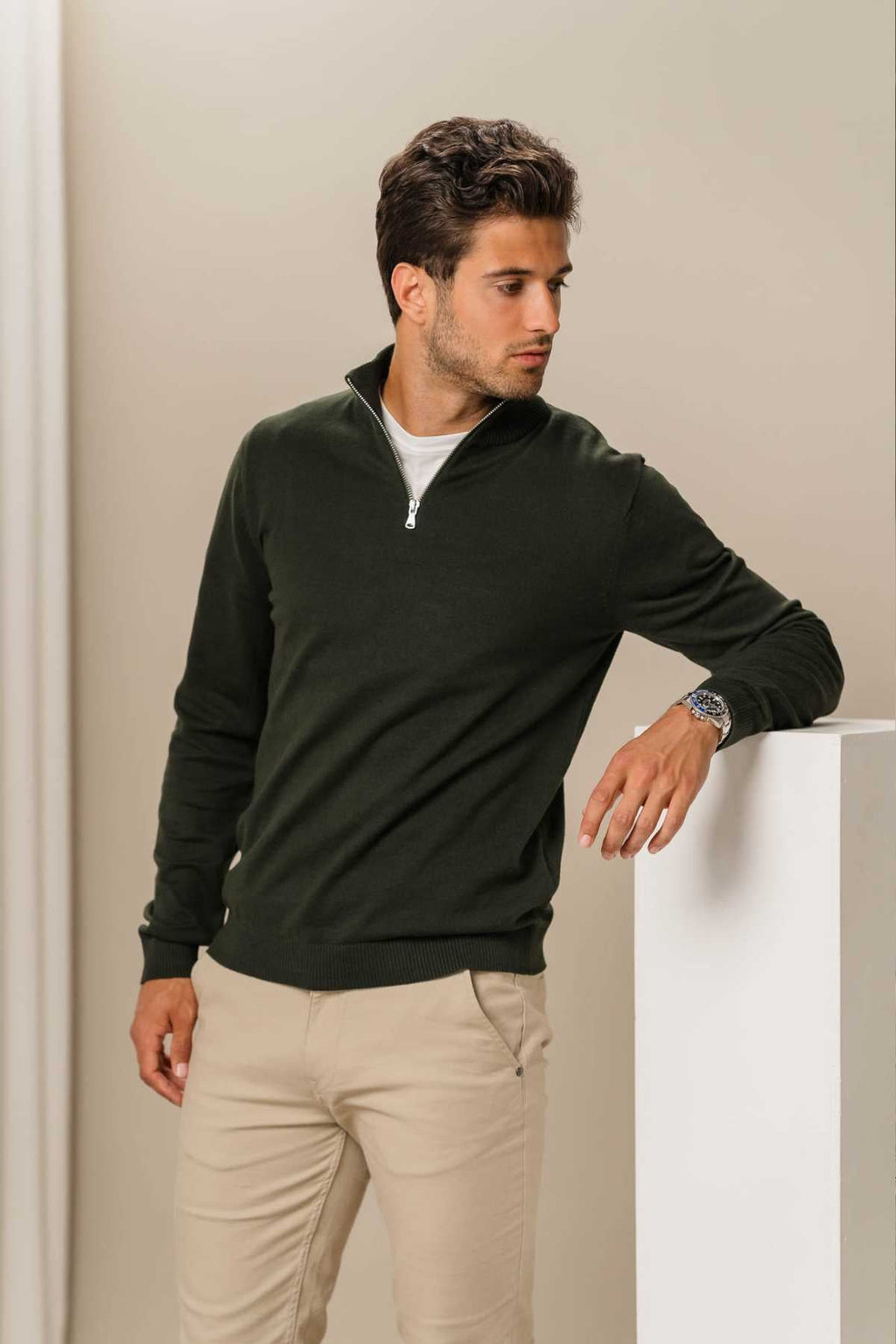 Leath-Zip Pullover - Arm