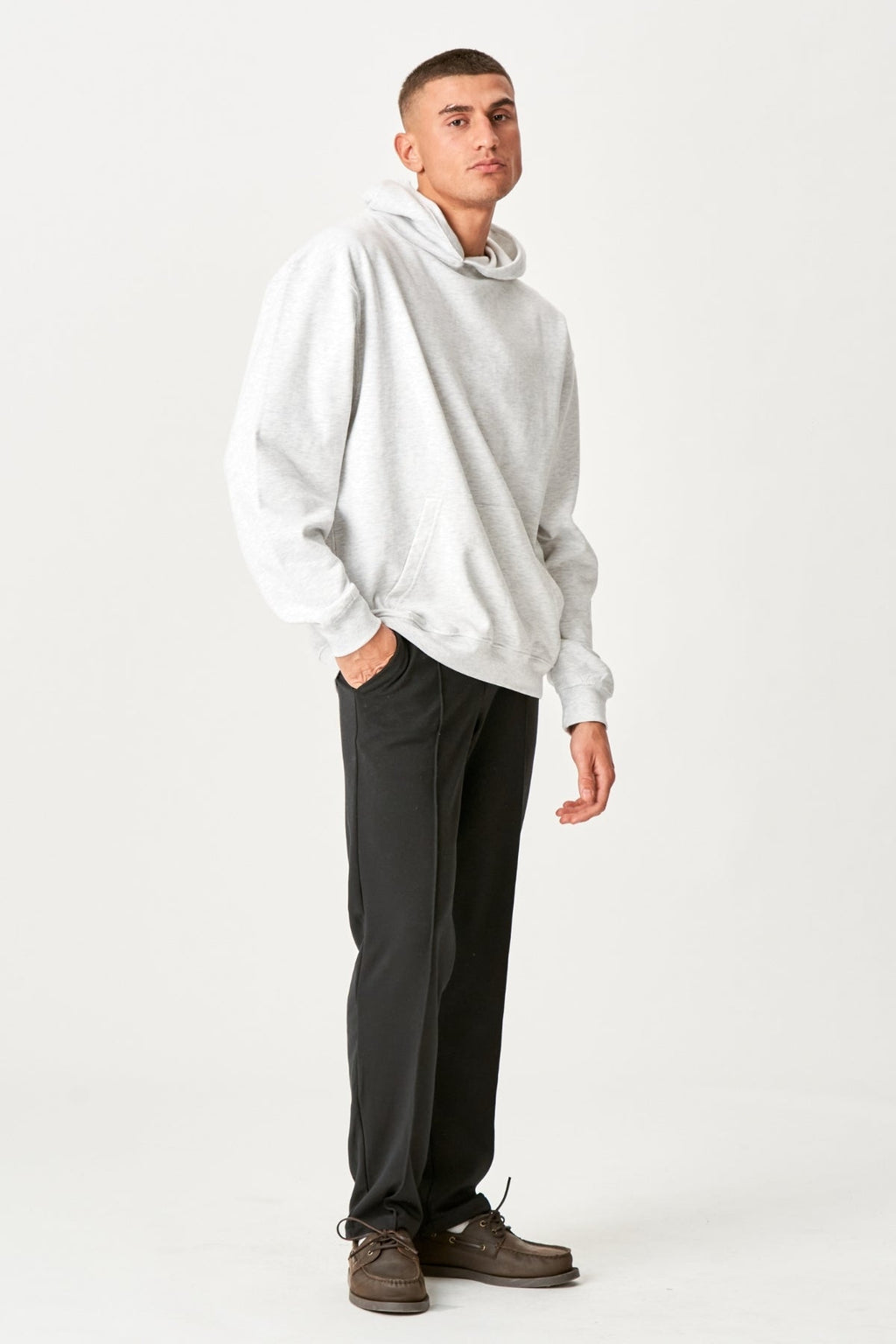 Hoodie Without Drawstring - Ash Grey