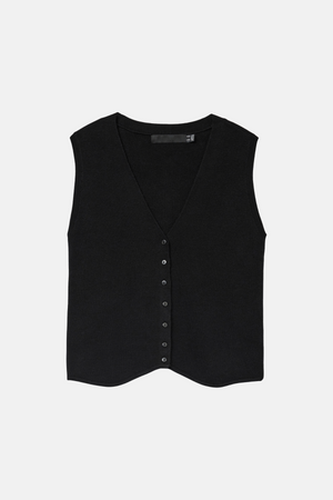 Vest V -Neck Óir - Dubh