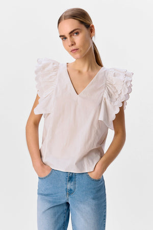 Hope Papaya Nour S/S Top - biely piesok
