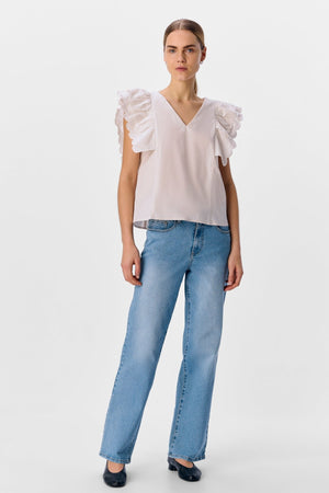 Hope Papaya Nour S/S Top - biely piesok