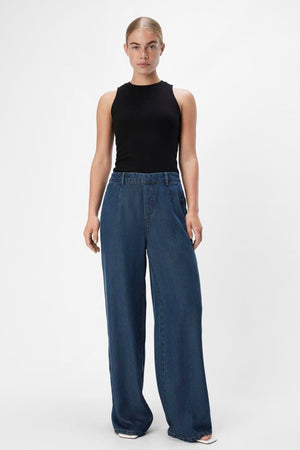 Rám Lisa široký Pants - tmavo modré džínsové opláchnutie